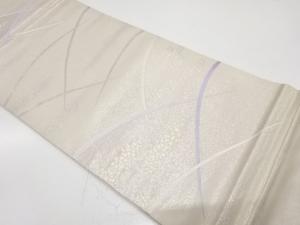 芝草に観世水模様織り出し　袋帯